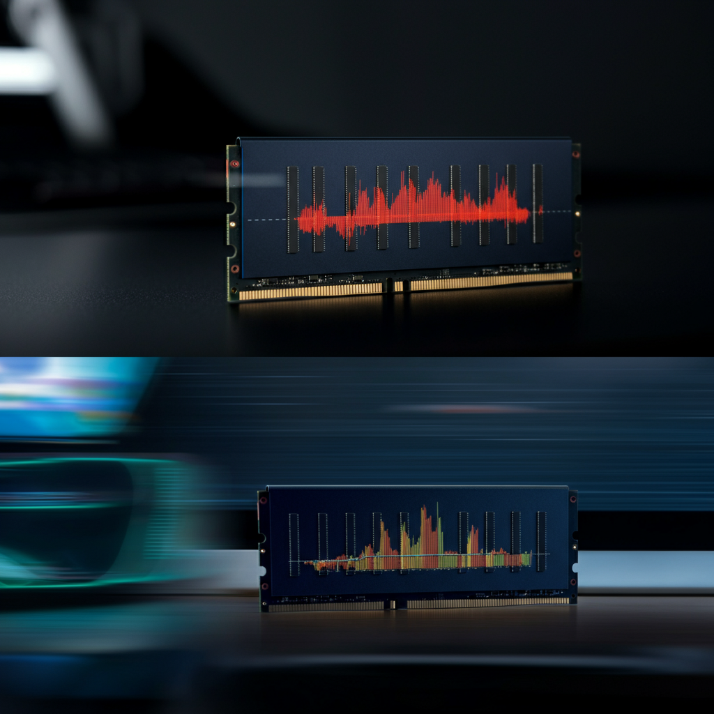 "Comparison of HP Compaq 6005 Pro performance before and after RAM upgrade."